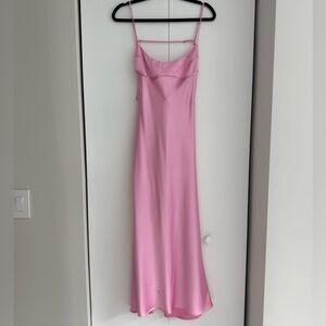 Elegant Pink Satin Slip Dress